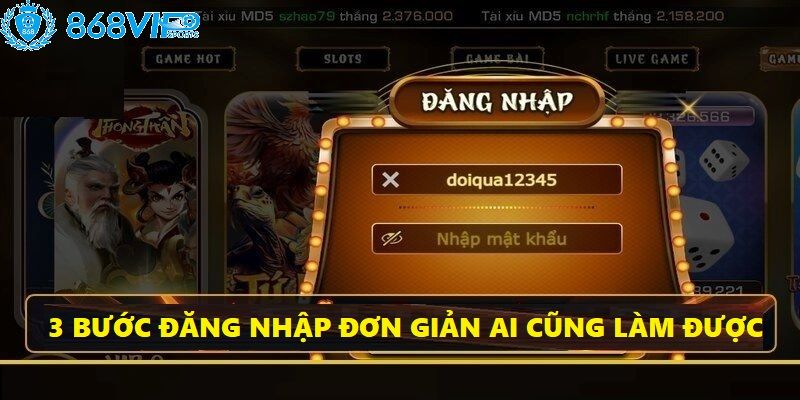 3 bước đăng nhập 868VIP đơn giản mà ai cũng thực hiện được